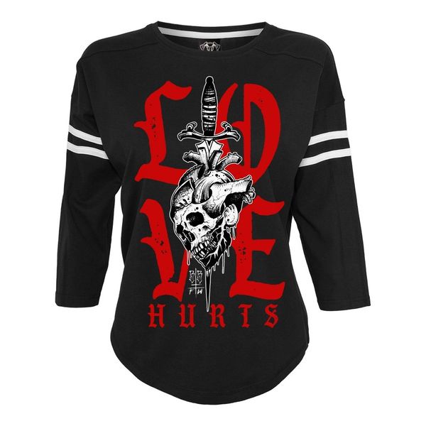 Love hurts striped L/S tee Dames - Babashope - 2