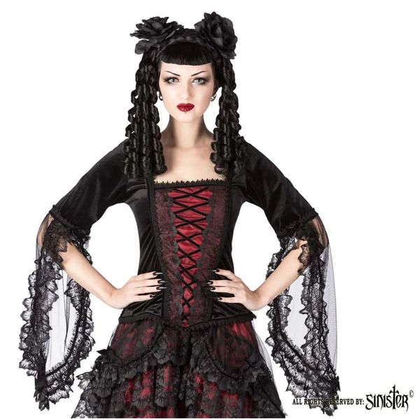 Sinister 1075 Elisabeth Victorian Goth top rood - Babashope - 3