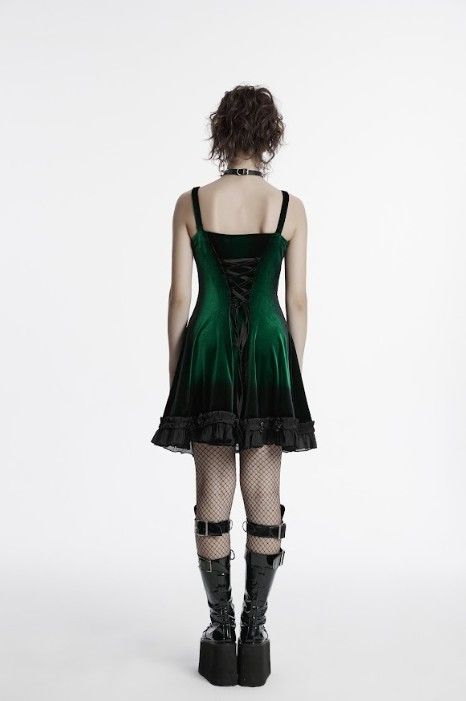 Green goth gradient dress - Babashope - 11