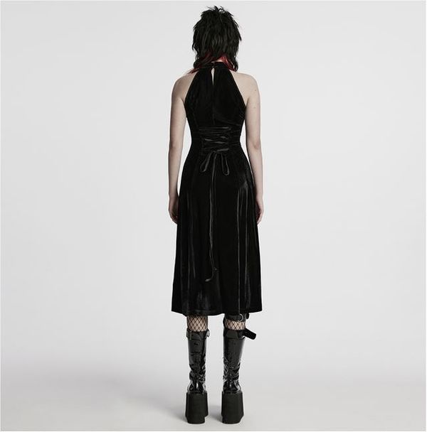 Punk Rave WQ-825LQF velvet & mesh long dress - Babashope - 6